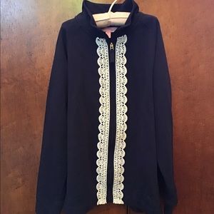 Girl’s sip up sweatshirt with lace